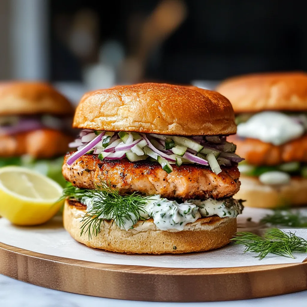 Tips for Salmon Burgers with Lemon-Caper Spread and Fennel Slaw
