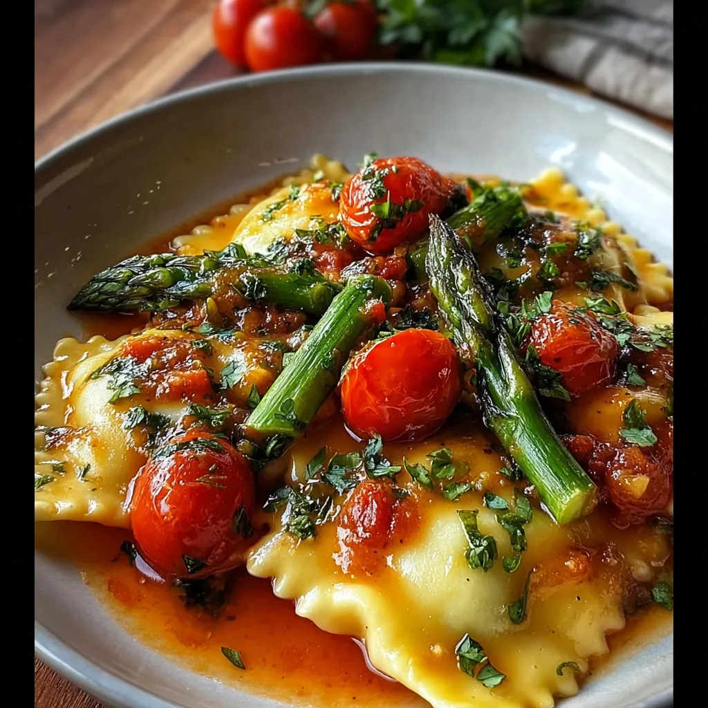 Tips for Ravioli with Tomatoes, Asparagus, Garlic, and Herbs