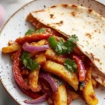 Colorful Air Fryer Chicken Fajitas on Plate