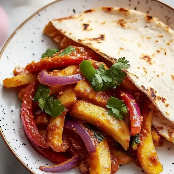 Colorful Air Fryer Chicken Fajitas on Plate