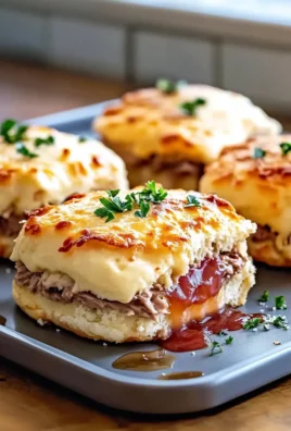 Baked French Dip Biscuits on a Platter