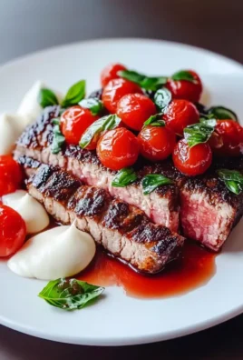 Delicious Balsamic Caprese Grilled Flank Steak on Plate