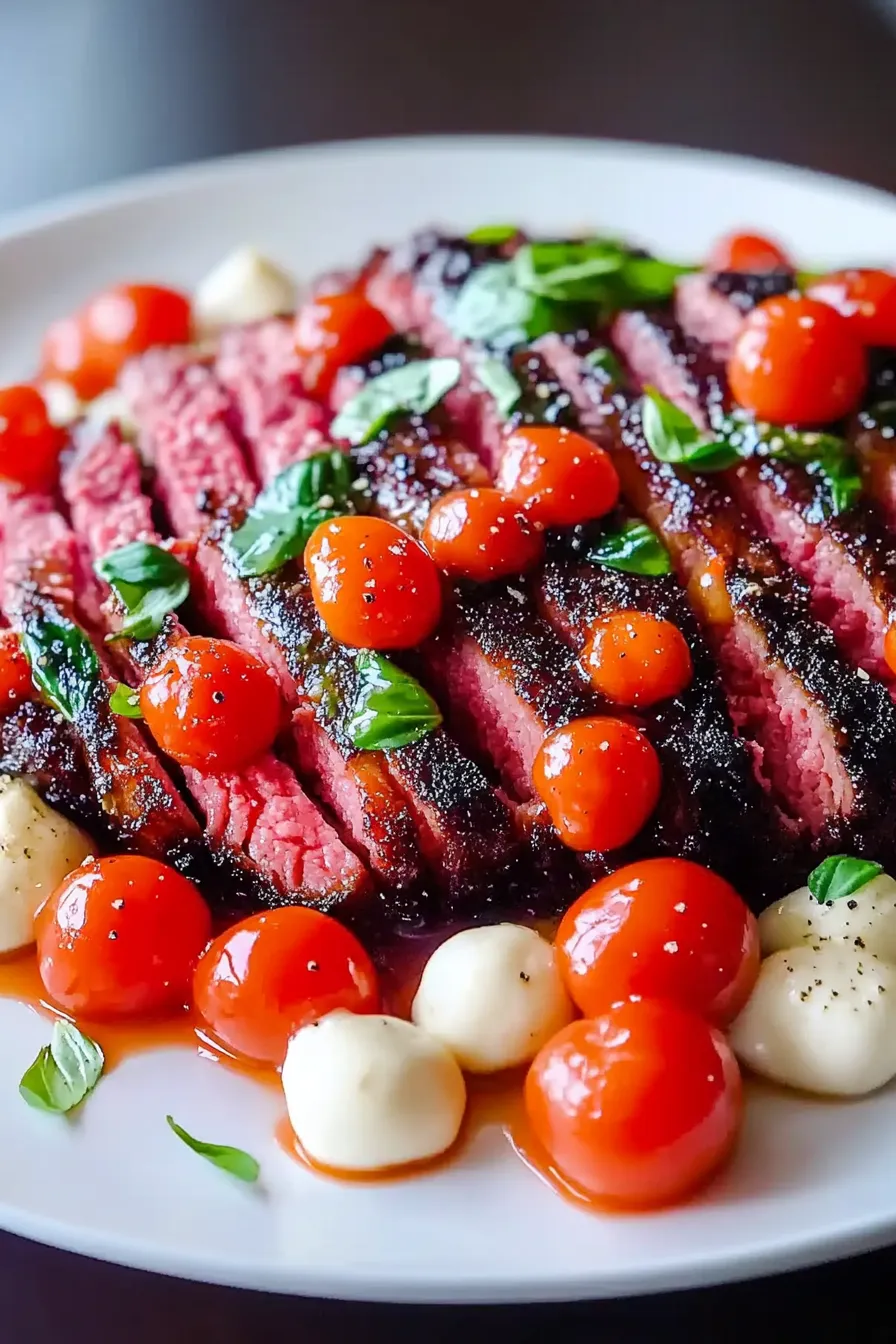 Balsamic Caprese Grilled Flank Steak Recipe