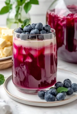 Vibrant Blueberry Iced Tea in a Glass with Fresh Berries