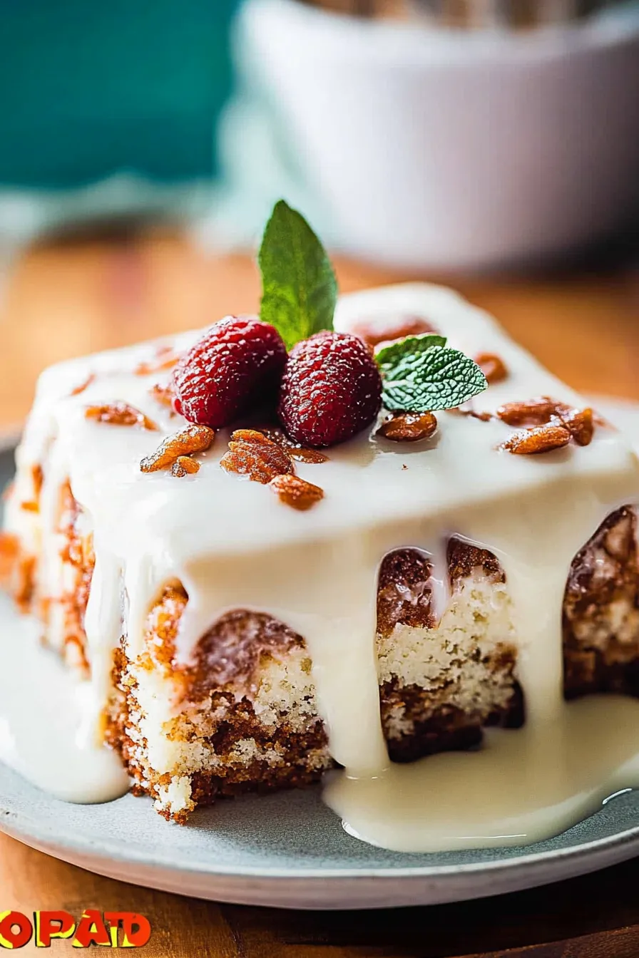 Butter Pecan Praline Poke Cake