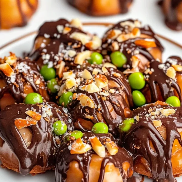 Caramel Apple Pretzel Bites on a Plate