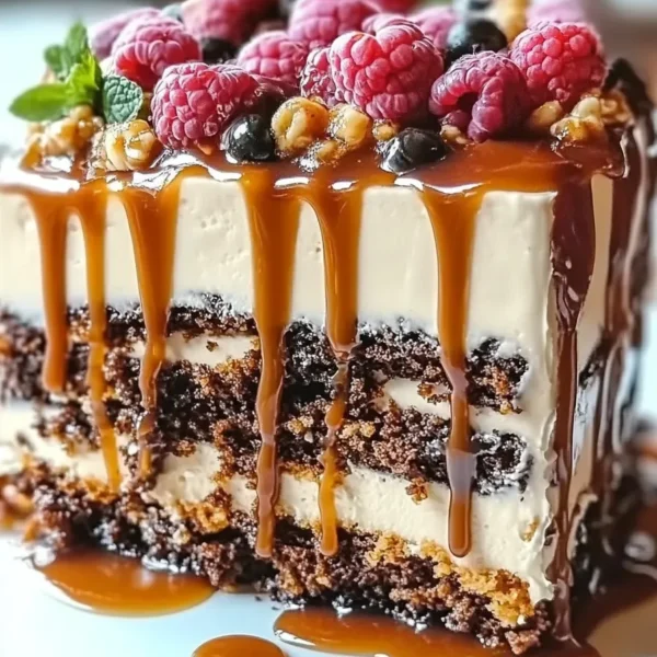 Decadent Caramel Toffee Crunch Cake Slice
