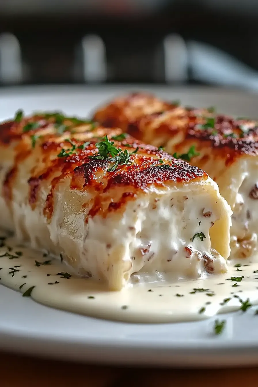 Chicken Alfredo Lasagna Rolls