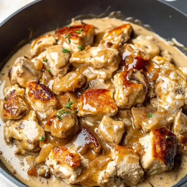 Creamy Chicken Stroganoff in a Bowl