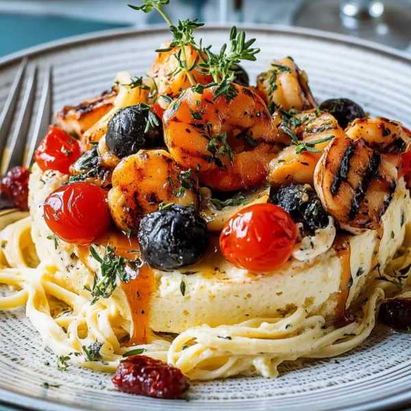 Creamy Garlic Seafood Pasta Plated for Dinner