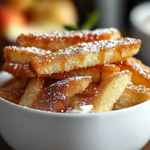 Crispy Air Fryer Apple Fries Served with Cinnamon Dip