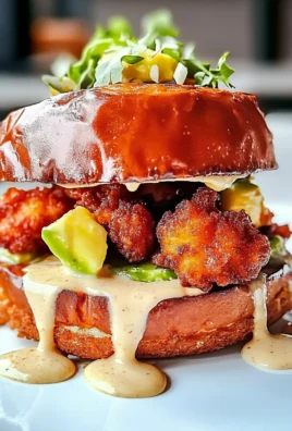 Crispy Chicken Caesar Sandwich on a Plate