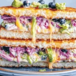 Crispy Chicken Sandwich with Pickled Slaw on a Plate