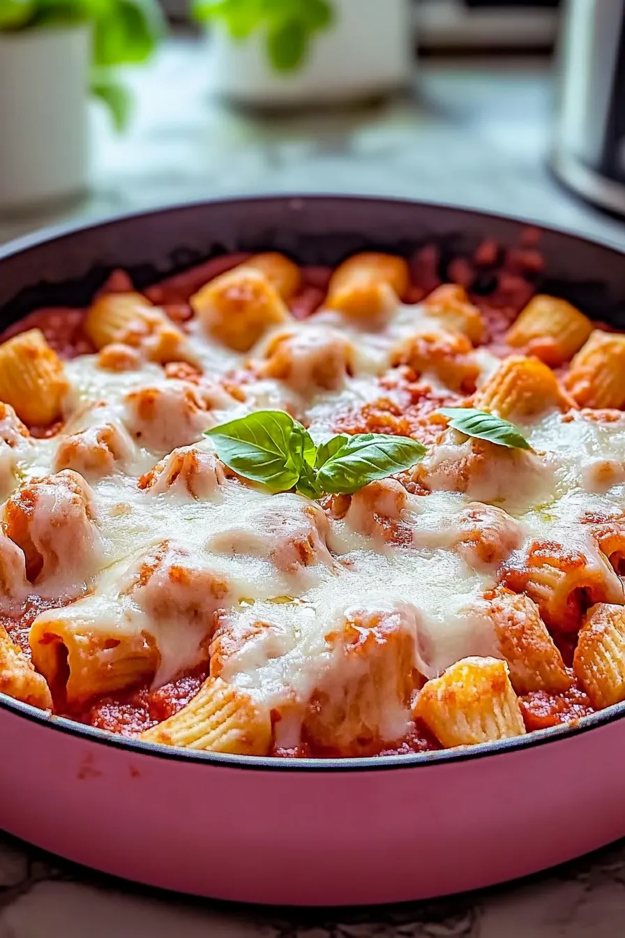 Easy Chicken Parmesan Pasta Skillet Recipe