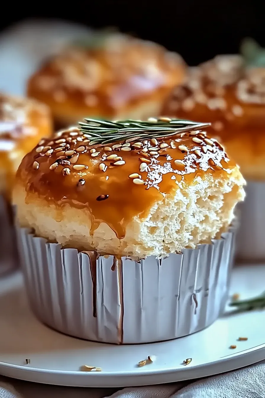 Easy Garlic Rosemary Focaccia Muffins