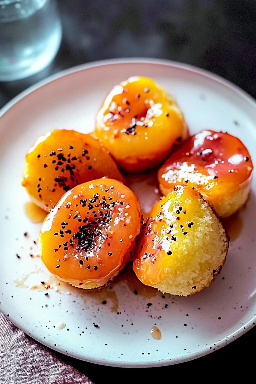 Easy pan fried peaches with sugar and cinnamon