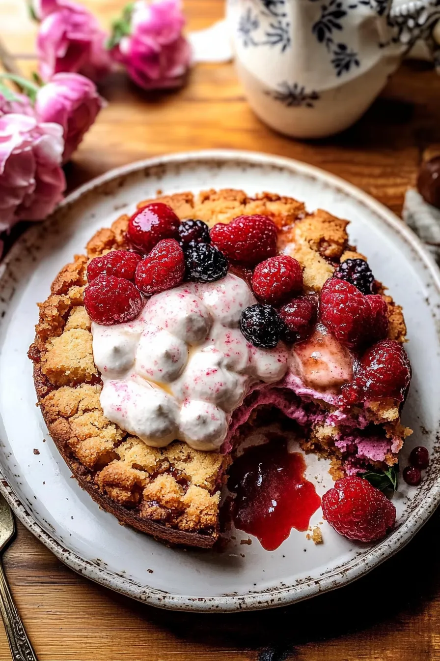 Easy Strawberry Spoon Cake.