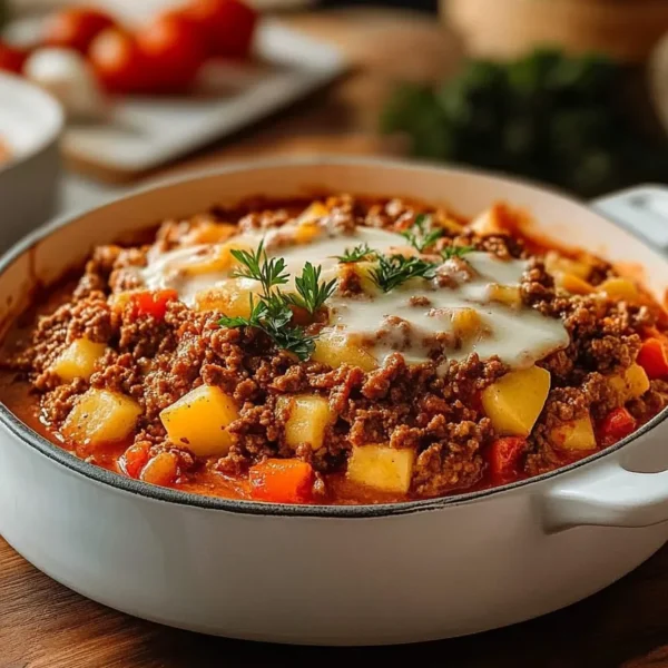 Delicious Ground Beef Casserole Fresh Out of the Oven