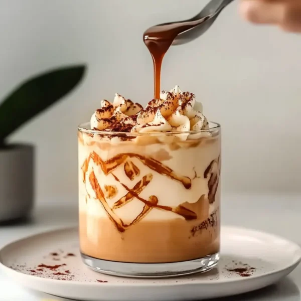 Iced Vanilla Cinnamon Milk Tea in a Glass with Garnish