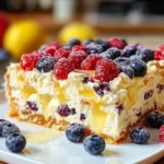 Lemon Berry Gooey Butter Cake Freshly Baked