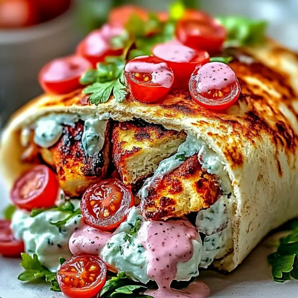 Delicious Mediterranean Chicken Gyros Ready to Serve