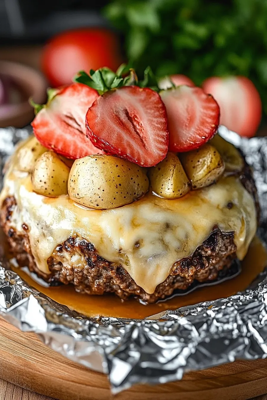 Mushroom and Swiss Burger Foil Packets