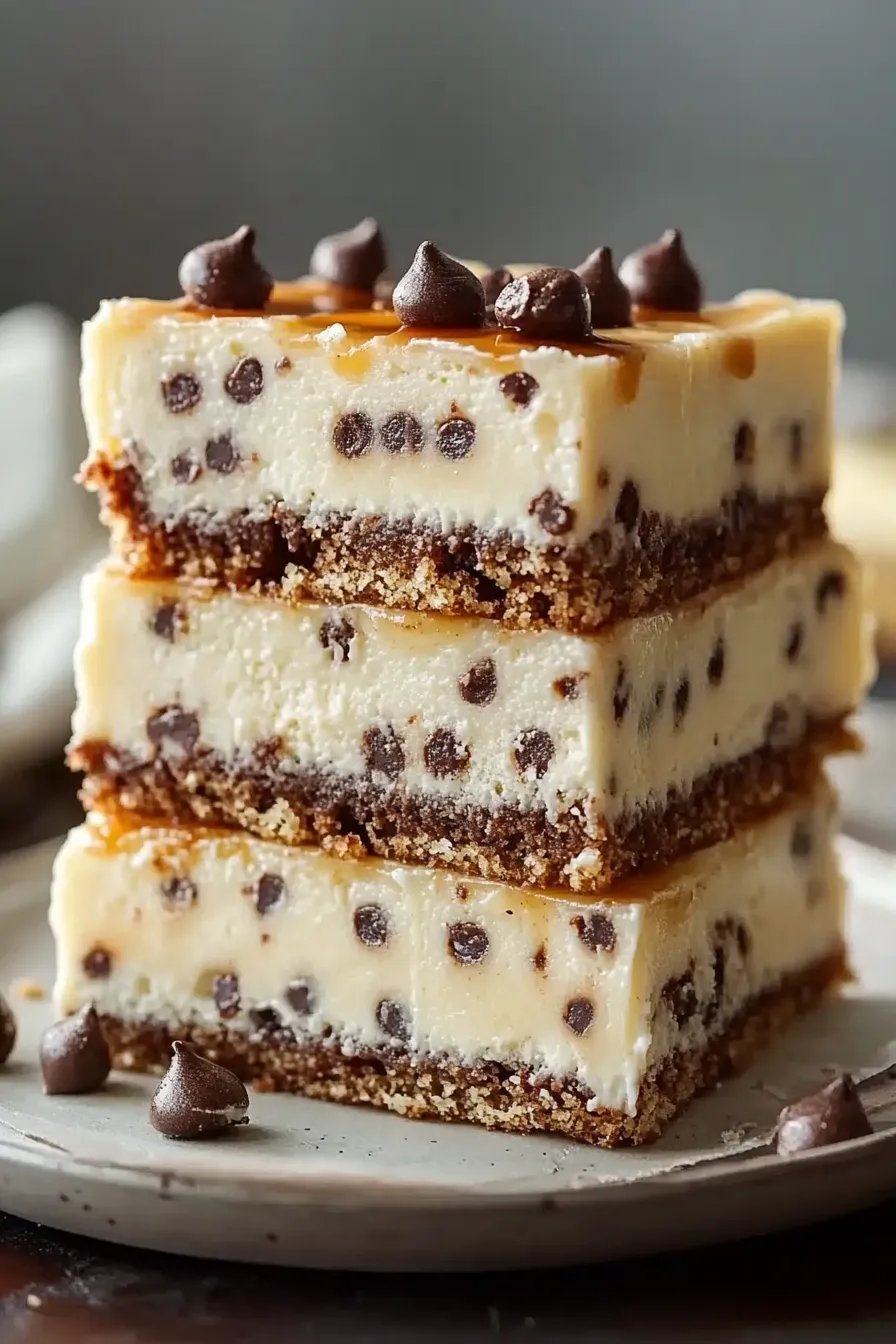 No-Bake Cookie Dough Cheesecake Bars Recipe