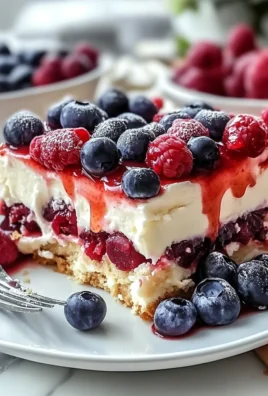 No Bake Summer Berry Lasagna Slices