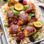 One Pan Chipotle Honey Chicken and Rice Beautifully Plated