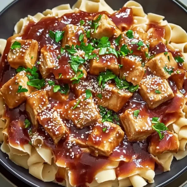 One-Pot Honey Garlic Chicken and Noodles Close-Up