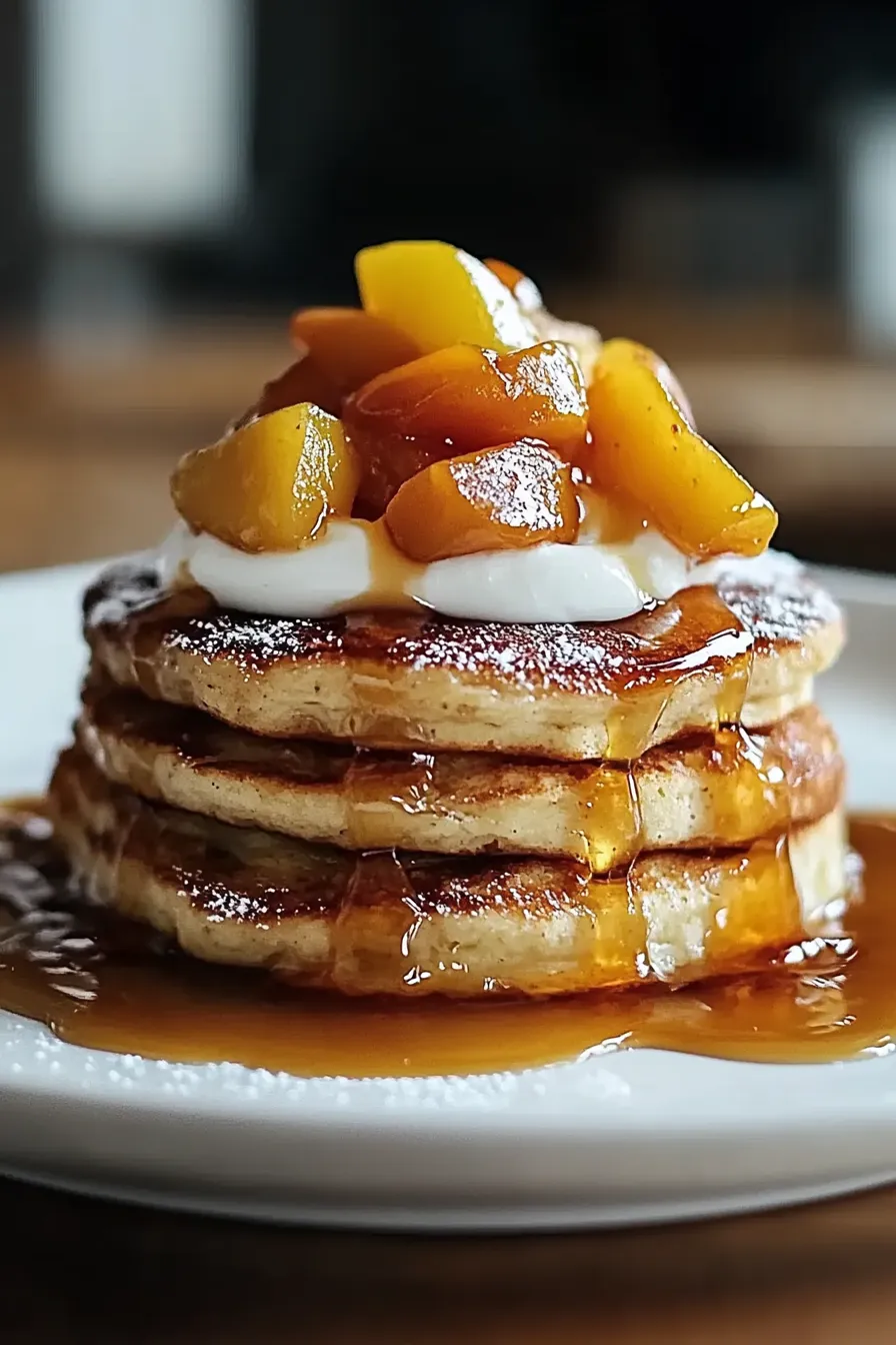 Peach Cobbler Pancakes