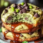 Pistachio Cream Chocolate Chip Cookies Freshly Baked