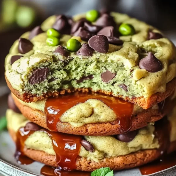 Pistachio Cream Chocolate Chip Cookies Freshly Baked