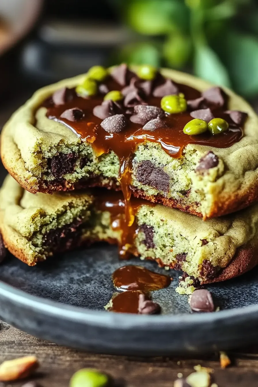 Pistachio Cream Chocolate Chip Cookies