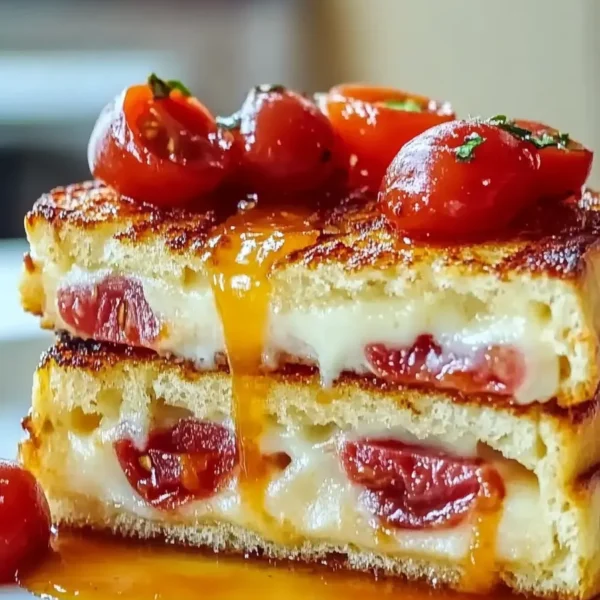 Delicious Pizza Grilled Cheese Sandwiches on a Plate