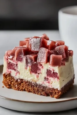 Rhubarb Cheesecake on a Plate - Sweet and Tangy Delight