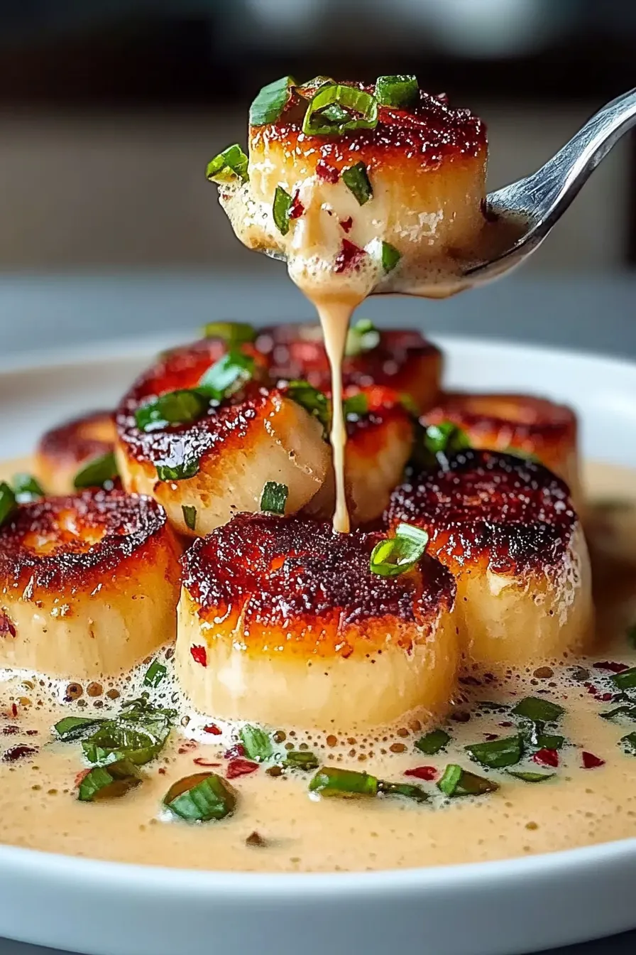 Seared Scallops with Spicy Cajun Cream Sauce