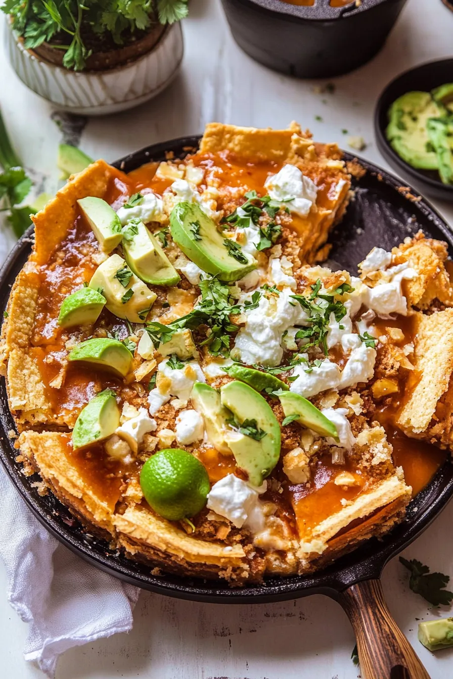 Skillet Corn and Chipotle Chicken Tortilla Bake.