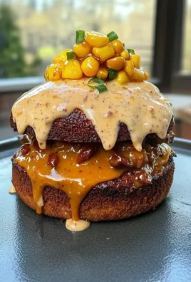 Smoked Cheddar Jalapeño Burgers with Crispy Bacon Sauce - Delicious!