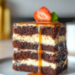 Vietnamese Coffee Brownies with Condensed Milk Swirl in a Pan