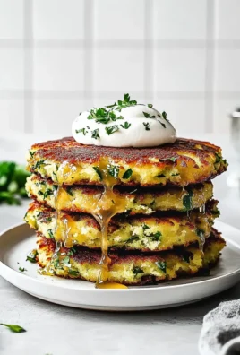 Crispy Zucchini Fritters on a Plate