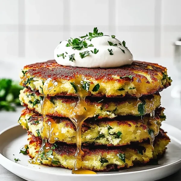 Crispy Zucchini Fritters on a Plate