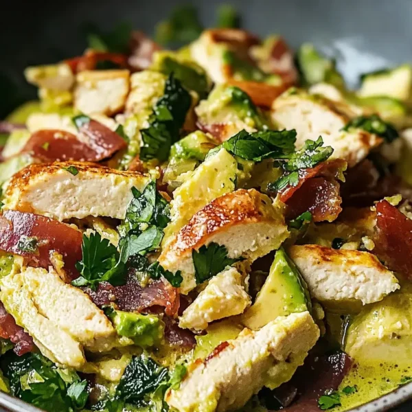 Fresh Avocado Chicken Salad with Crispy Bacon