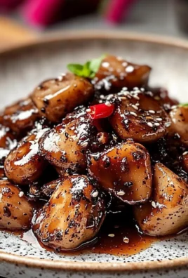 Delicious Black Pepper Chicken with Mushrooms in a Bowl