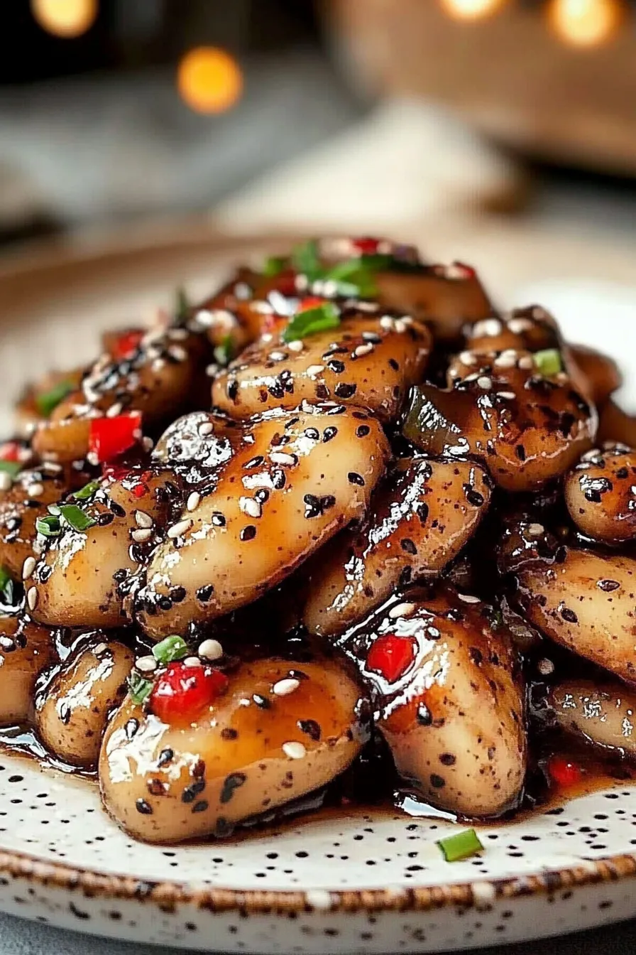 Black Pepper Chicken with Mushrooms