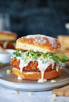 Crispy Chicken Caesar Sandwich Garnished with Fresh Greens