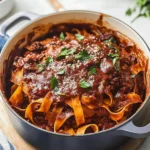 Dutch Oven Short Rib Ragu with Pappardelle in a Bowl