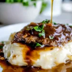 Easy Salisbury Steak Recipe Served with Mashed Potatoes