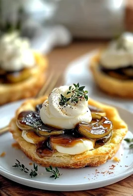 Elegant Mushroom Goat Cheese Tarts Freshly Baked