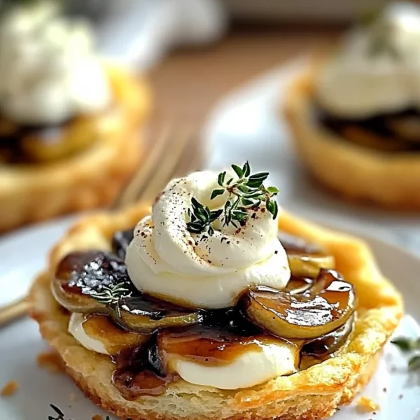 Elegant Mushroom Goat Cheese Tarts Freshly Baked